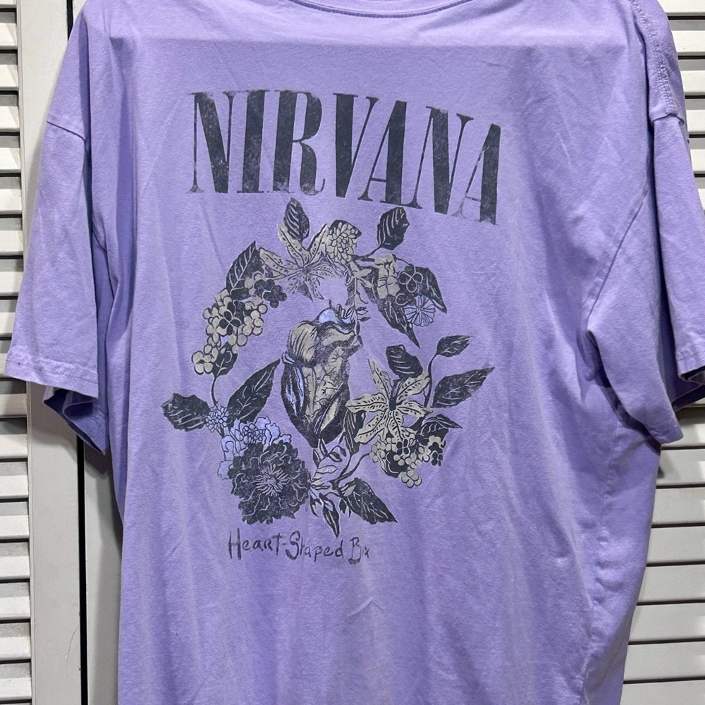 NIRVANA Purple Graphic Short Sleeve Tee